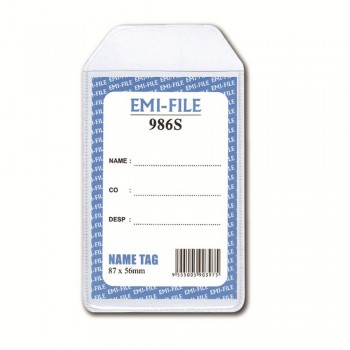 Transparent Name Tag 986 - 88mm (H) x 56mm (W) Card Size