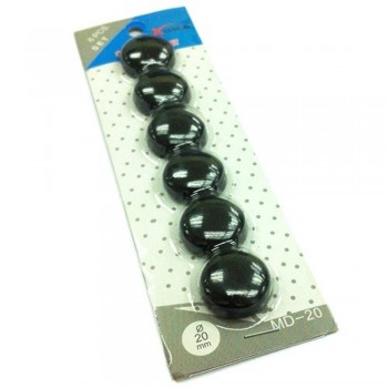 Magnet Button - 20mm 6pcs - Black