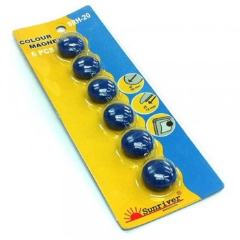 Magnet Button - 20mm 6pcs - Blue