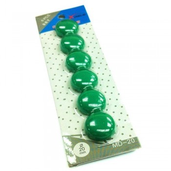 Magnet Button - 20mm 6pcs - Green