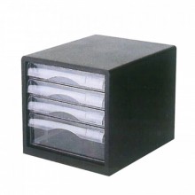 Niso 8811 4 Tier Drawer Letter Case Black - 27.5 x 36.5 x 25.5cm