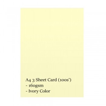 A4 3 Sheet Card 160gsm 100s' (Ivory)