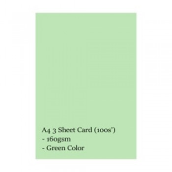 A4 3 Sheet Card 160gsm 100s' (Green)