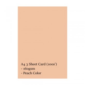 A4 3 Sheet Card 160gsm 100s' (Peach)