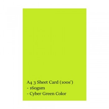 A4 3 Sheet Card 160gsm 100s' (Cyber Green)