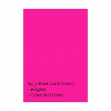 A4 3 Sheet Card 160gsm 100s' (Cyber Red)