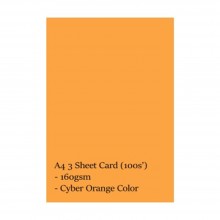 A4 3 Sheet Card 160gsm 100s' (Cyber Orange)