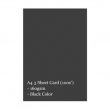 A4 3 Sheet Card 160gsm 100s' (Black)