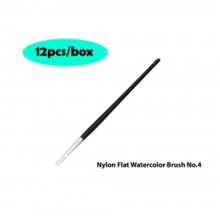 Nylon Flat Watercolor Brush No.4 - 12pcs/box
