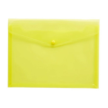 A4 Document Holder Wallet Button Yellow