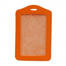 Leather Name Tag Potrait Orange (54x85mm)