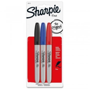 Sharpie Fine Point Permanent Marker (3pcs Pack) - Black, Blue, Red (Item No: A12-25 F ASST3) A1R3B41