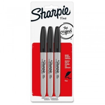 Sharpie Fine Point Permanent Marker (3pcs Pack) - Black (Item No: A12-26 F BLK 3S)