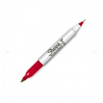 Sharpie Twin Tip Permanent Marker - Red (Item No: A12-19 TT RD) A1R3B27