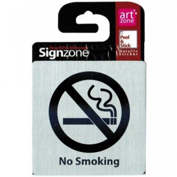 Signzone Peel & Stick Metallic Sticker - NO Smoking ( Item No: R01-20 )