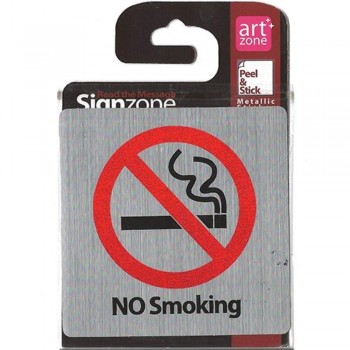 Signzone Peel & Stick Metallic Sticker - NO Smoking (Item No: R01-37)