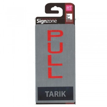 Signzone Peel & Stick Metallic Sticker - PULL (TARIK) (Item No: R01-52)
