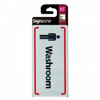 Signzone Peel & Stick Metallic Sticker - Washroom (Item No: R01-74)