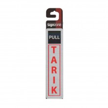 Signzone Peel & Stick Metallic Sticker - TARIK LINE with English Word (size 45x190mm)