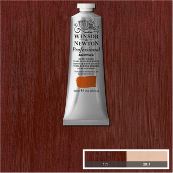 W&N Artists Acrylic Colour 60ml 074 Burnt Sienna S1
