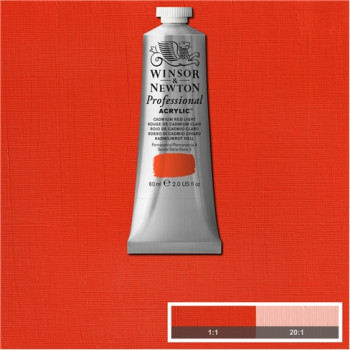 W&N Artists Acrylic Colour 60ml 100 Cadmium Red Light S3