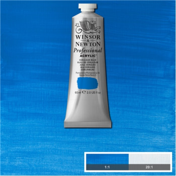 W&N Artists Acrylic Colour 60ml 137 Cerulean Blue S5