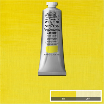 W&N Artists Acrylic Colour 60ml 346 Lemon Yellow S2