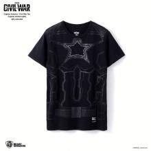 Marvel Captain America: Civil War Tee Captain Uniform - Black, Size L (APL-CA3-002)