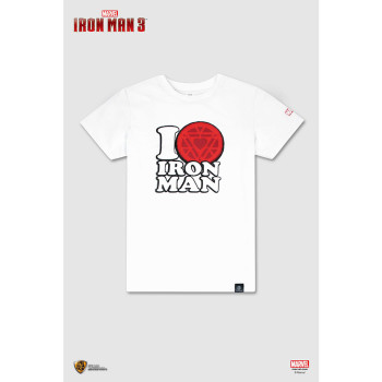 Marvel: Iron Man 3 Tee I Love Iron Man - White, Size M (IM3ILWH-M)