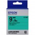 Epson Label Cartridge 9mm Black on Green Tape (Pastel)