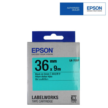 Epson LK-7GBP Label Tape 36mm Black on Green (Pastel)