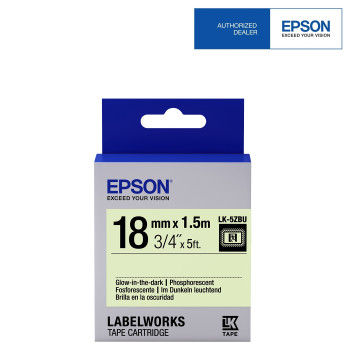 Epson Label Cartridge 18mm Black on Glow-in-the Dark Tape