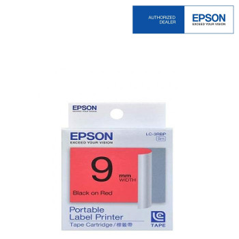 Epson LC-3RBP LabelWorks Tape - 9mm Black on Red Tape (EOL-14/7/2016)