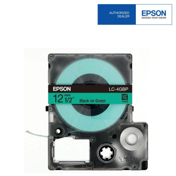 Epson LC-4GBP LabelWorks Tape - 12mm Black on Green Tape EOL 02/09/2016