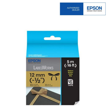 Epson LC-4KBK LabelWorks Tape - 12mm Black on Gold Ribbon EOL 02/09/2016