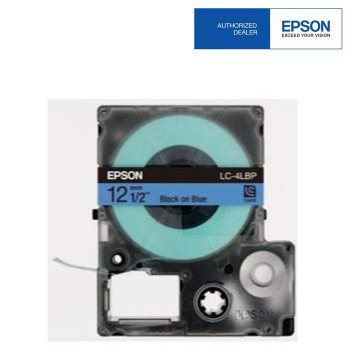 Epson LC-4LBP LabelWorks Tape - 12mm Black on Blue Tape EOL 02/09/2016