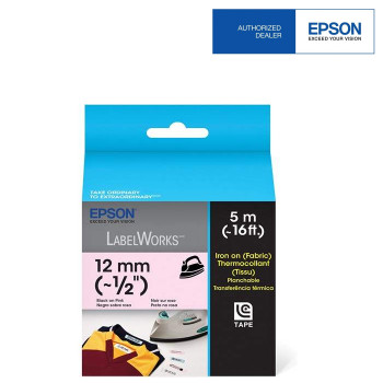 Epson LC-4PBQ LabelWorks Tape - 12mm Black on Pink Tape EOL 02/09/2016