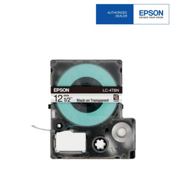 Epson LC-4TBN LabelWorks Tape - 12mm Black on Transparent Tape EOL 02/09/2016