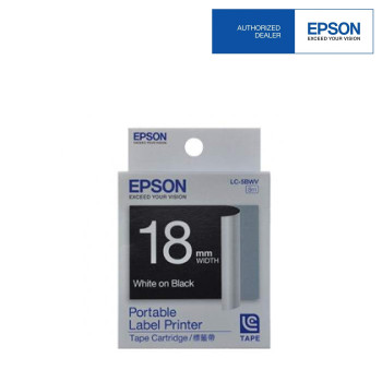 Epson LC-5BWV LabelWorks Tape - 18mm White on Black Tape EOL 02/09/2016