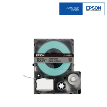 Epson LC-5SBE LabelWorks Tape - 18mm Black on Matt Silver Tape (Item No: EPS LC-5SBE) while stock last EOl 20/6/2016