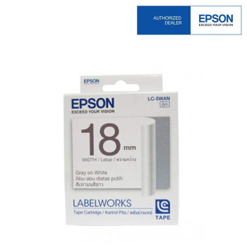 Epson LC-5WAN LabelWorks Tape - 18mm Gray on White Tape (Item No: EPS LC-5WAN)-EOL 02/09/2016