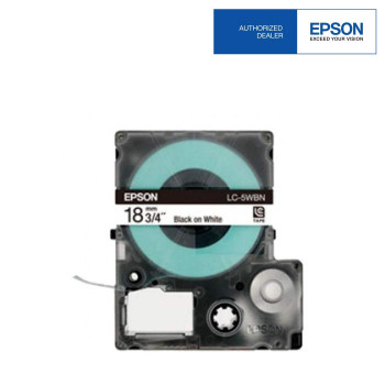 Epson LC-5WBN LabelWorks Tape - 18mm Black on White Tape (Item No: EPS LC-5WBN)-EOL 02/09/2016