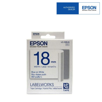 Epson LC-5WLN LabelWorks Tape - 18mm Blue on White Tape EOL 02/09/2016
