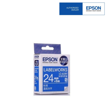 Epson LC-6LWV LabelWorks Tape - 24mm White on Blue Tape EOL 02/09/2016
