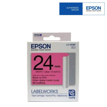 Epson LC-6PBP LabelWorks Tape - 24mm Black on Pink Tape (EOL-14/7/2016)