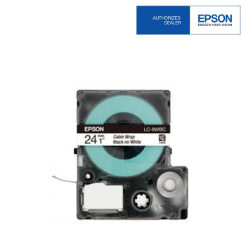 Epson LC-6WBC LabelWorks Tape - 24mm Black on 1/3 Wte, 2/3 Clr Tape EOL 21/03/2016