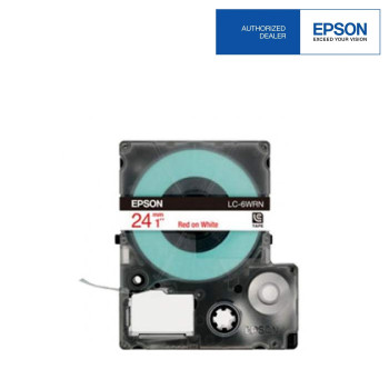 Epson LC-6WRN LabelWorks Tape - 24mm Red on White Tape (Item No: EPS LC-6WRNÂÂ)-EOL 02/09/2016
