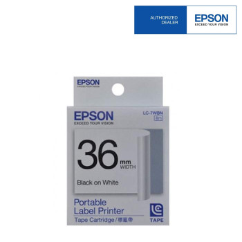Epson LC-7WBN LabelWorks Tape - 36mm Black on White Tape (Item No: EPS LC-7WBN)- while stock last EOL 05/05/2016