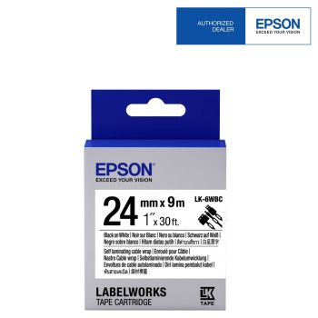 Epson Label Cartridge Cable Wrap LK-6WBC Black/White 24mm (9m)
