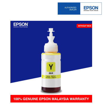 [100% GENUINE] Epson L100 L200 L300 Yellow Ink Cartridge Bottle - Original Epson T664 T6644 T664400 Ink Tank Bottle (C13T664400)